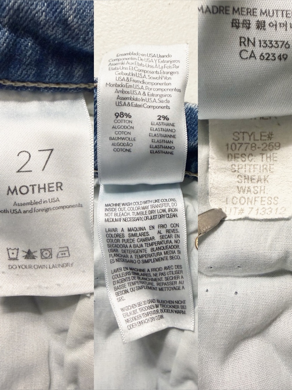 Mother Superior The Spitfire Sneak Low Rise Straight Leg Jeans in I Confess - Picture 12 of 12